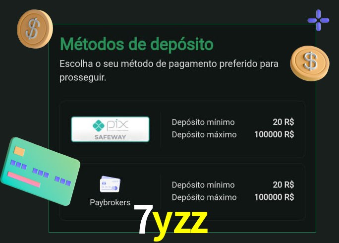 O cassino 7yzz oferece uma grande variedade de métodos de pagamento